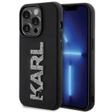 ORIGINALEN KARL LAGERFELD OVITEK IPHONE 15 PRO MAX - LOGO 3D - ČRNA ZAŠČITA- KLHCPX3DMBKCK