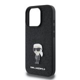 ORIGINALEN KARL LAGERFELD OVITEK IPHONE 16 PRO MAX - GLITTER IML NFT ICONIC -  ČRN OVITEK Z BLEŠČICAMI- KLHCP16XGKNPSK