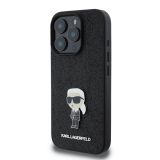 ORIGINALEN KARL LAGERFELD OVITEK IPHONE 16 PRO MAX - GLITTER IML NFT ICONIC -  ČRN OVITEK Z BLEŠČICAMI- KLHCP16XGKNPSK