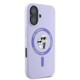 ORIGINALEN KARL LAGERFELD OVITEK MAGSAFE IPHONE 16 - KARL AND CHOUPETTE - VIJOLA - KLHMP16SSCMKCRHU