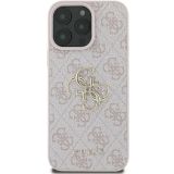 SILIKONSKI OVITEK ZA IPHONE 16 PRO MAX ORIGINALNI GUESS LEATHER - ROZA