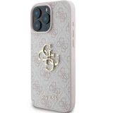 SILIKONSKI OVITEK ZA IPHONE 16 PRO MAX ORIGINALNI GUESS LEATHER - ROZA
