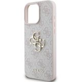 SILIKONSKI OVITEK ZA IPHONE 16 PRO MAX ORIGINALNI GUESS LEATHER - ROZA