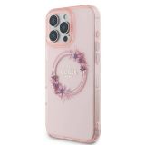 ORIGINALNI GUESS OVITEK GUHMP16SHFWFCP ZA IPHONE 16 - MAGSAFE - FLOWER - ROZA