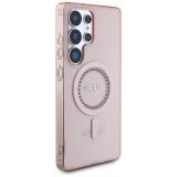 OVITEK ZA TELEFON ZA SAMSUNG GALAXY S25 ULTRA 5G - ORIGINALNI GUESS MAGSAFE - ROZA S KRISTALČKI
