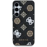 ORIGINALNI GUESS OVITEK GUHMS25SP4PWPK ZA SAMSUNG GALAXY S25 5G - MAGSAFE - STAMP - PU - ČRN