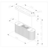 OTOČNA KUHINJSKA NAPA CIARKO DESIGN MONO W, ČRNA