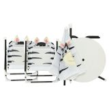 OTROŠKI KAMP STOL DECORIS OTROŠKI SET, ZEBRA MIZA, 2 STOLA, SENČNIK
