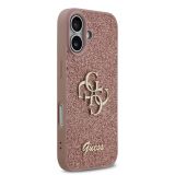 GUESS GUHCP17SHG4SGP SILIKONSKI OVITEK ZA IPHONE 17 - ROZA Z BLEŠČICAMI IN ZLATIM LOGOM