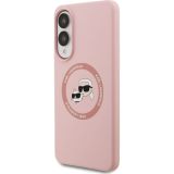 ORIGINALEN KARL LAGERFELD OVITEK SAMSUNG GALAXY S25 EDGE - IML NFT HEADS - ROZA SILIKONSKA ZAŠČITA MAGSAFE - KLHMS25ESKCHTCP