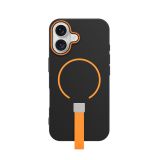 MAT LIQUID SILIKONSKI OVITEK S PAŠČKOM Z MAGSAFE ZA IPHONE 17 - ČRNO-ORANŽEN