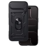 SILIKONSKI OVITEK ARMOR RING Z ZAŠČITO KAMERE ZA IPHONE 17 AIR - ČRN
