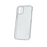 SILIKONSKI OVITEK Z BLEŠČICAMI ZA IPHONE 17 PRO - PROZOREN S SREBRNIMI BLEŠČICAMI