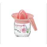 KUHINJSKI PRIPOMOČEK HEREVIN OŽEMALNIK S POSODO 0.425L STEKLEN VINTAGE BIRDS