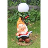 FIGURA, OKRASNA PALČEK S KNJIGO S SOLARNO SVETILKO VIŠ 41 CM