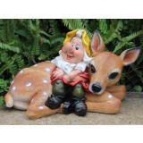 FIGURA, OKRASNA PALČEK Z BAMBIJEM VIŠ. 22 CM