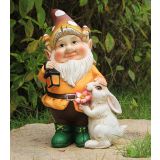 FIGURA, OKRASNA PALČEK Z ZAJČKOM VIŠ 22 CM