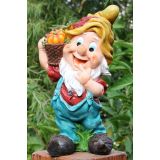 FIGURA, OKRASNA PALČEK Z ZELENJAVO V KOŠKU V 37 CM