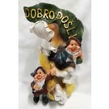 FIGURA, OKRASNA PALČKA NA GOBI S TABLO DOBRODOŠLI V 36 CM