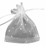 PAPIR, FILC, PENA, KREP RAYHER ORGANZA VREČKA BELA S PIKAMI