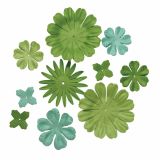 PAPIR, FILC, PENA, KREP RAYHER ROŽICE IZ PAPIRJA 24 KOS ZELENI TONI