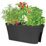 PE ZUNANJE KORITO MONACO 60X26X24CM OGRAJNO, ANTRACIT