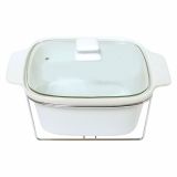 PEKAČ / MODEL ZA PEKO ALPEKS 28X22X9 CM BEL S POKROVOM NA KOVINSKEM PODSTAVKU