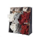 OKRASEK ZA JELKO PENTLJA 13 CM SORT BELA / SREBRNA / RDEČA