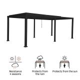 PERGOLA CLIMA BIOKLIMATSKA POLNA ALU 313X614 TEMNO SIVA