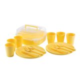 PIKNIK PROGRAM UCSAN PLASTIK 32 DELNI PIKNIK SET RUMENE BARVE