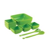 PIKNIK PROGRAM UCSAN PLASTIK 9 DELNI SET ZA SOLATO ZELENE BARVE