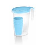 PIKNIK PROGRAM UCSAN PLASTIK PIKNIK SET VRČ 2 L + 4 KOZARCI 285 ML MODER