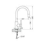 PIPA KUHINJSKA ALVEUS ALVEUS DELOS-P G91 CARBON - ČRNA