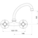 PIPA KUHINJSKA UNITAS STIL STENSKA "HU" IZLIV , KROM ZLATA