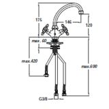 PIPA KUHINJSKA UNITAS STIL STOJEČA, "HU" IZLIV KROM NIZKOTLAČNA