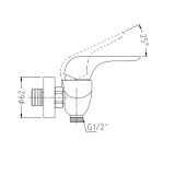 PIPA ZA TUŠ BLITZ BELLA 1217W KROM/BELA - EKSPONAT