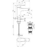 PIPA ZA UMIVALNIK IDEAL STANDARD ALU + BSN H100 BST SILV CLICK WASTE 3.8L