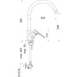 PIPA ZA UMIVALNIK UNITAS INFINITY - STOJEČA NIZKOTLAČNA + KOTNI VENT.