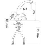 PIPA ZA UMIVALNIK UNITAS STIL STOJEČA KROM ZLATA Z10