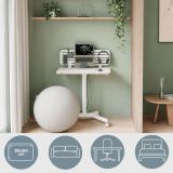 PISALNA MIZA LEITZ COSY-WOW ERGO 80X60CM DVIŽNA BELA NA KOLEŠČKIH