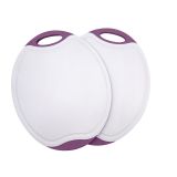 PLASTIČNA DESKA STEUBER 37X30.5 CM OVALNA ZA REZANJE BELA Z BORDO