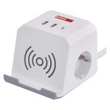 PODALJŠEK EMOS POLNILNA POSTAJA 2X ŠUKO 2X USB-A + 1X USB-C