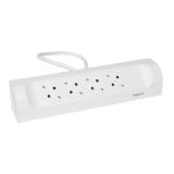 PODALJŠEK LEGRAND 4 ŠUKO VTIČNICE 1M H05VV-F3X1.5, BELI, KOTNI