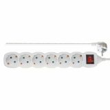 PODALJŠEK S STIKALOM EMOS 6 ŠUKO VTIČNIC 2M H05VV-F 3G1.0 PVC BELI
