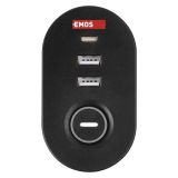 PODALJŠEK S STIKALOM EMOS PRITRDILNI 3 ŠUKO 2XUSB + USB C 1.5M