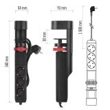 PODALJŠEK S STIKALOM EMOS PRITRDILNI 3 ŠUKO 2XUSB + USB C 1.5M