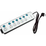 PODALJŠEK S STIKALOM ENTAC 6 SCHUKO VTIČNIC BEL 1.5M Z LOČENIMI STIKALI