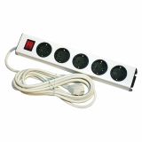 PODALJŠEK S STIKALOM EURO M 5 ŠUKO VTIČNIC 2M H05VV-F 3G1.5 PVC BELI