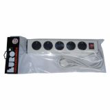 PODALJŠEK S STIKALOM EURO M 5 ŠUKO VTIČNIC 2M H05VV-F 3G1.5 PVC BELI