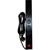 PODALJŠEK S STIKALOM EURO M 7 ŠUKO VTIČNICE 2M H05VV-F 3G1.5 PVC ČRNI